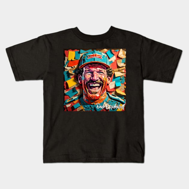 Dale Earnhardt // Paper Art Kids T-Shirt by Otmr Draws